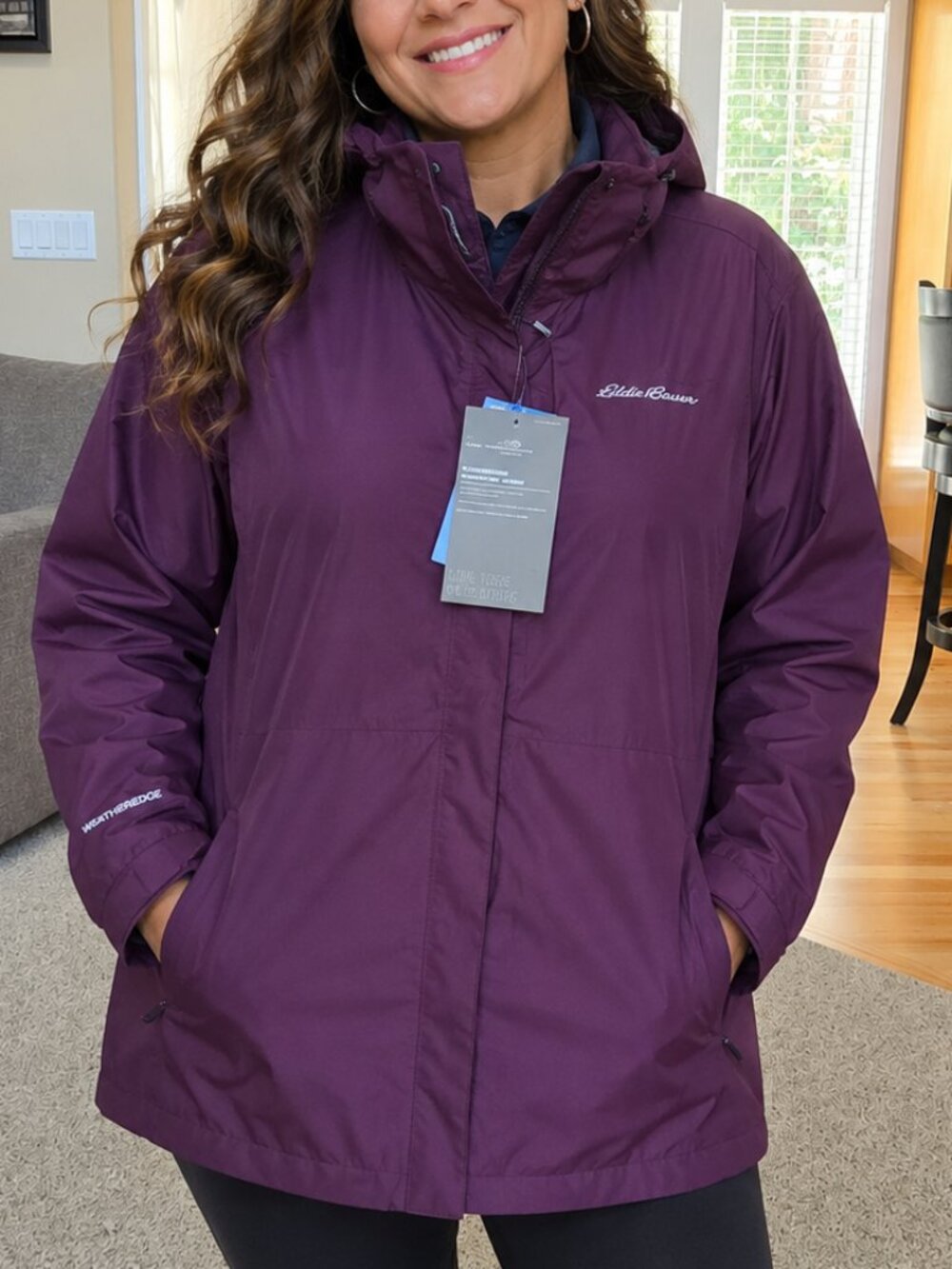 NWT Eddie Bauer sz Large dark plum Barrier Ridge 3 in 1 systems down jacket